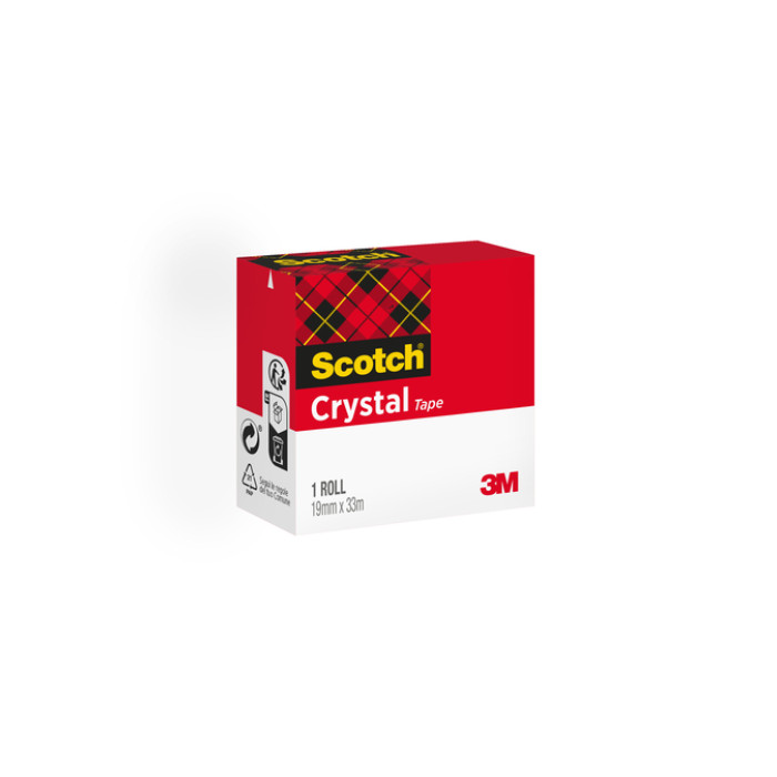 Plakband Scotch Crystal 600 19mmx33m transparant