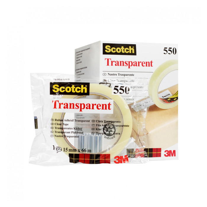 Plakband Scotch 550 15mmx66m transparant