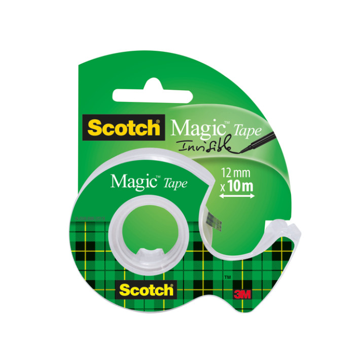 Plakband Scotch Magic 810 12mmx10m onzichtbaar  + plakbandhouder