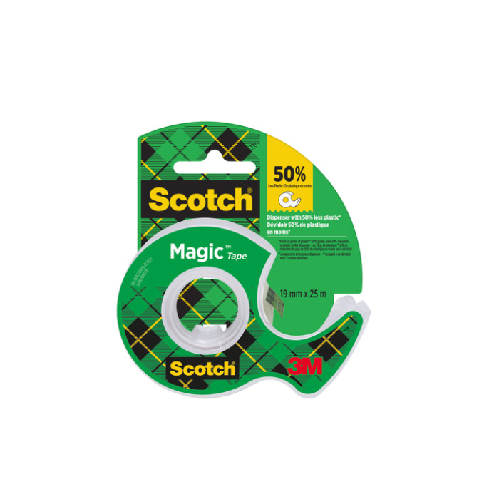 Plakband Scotch Magic 810 19mmx25m onzichtbaar + plakhandhouder