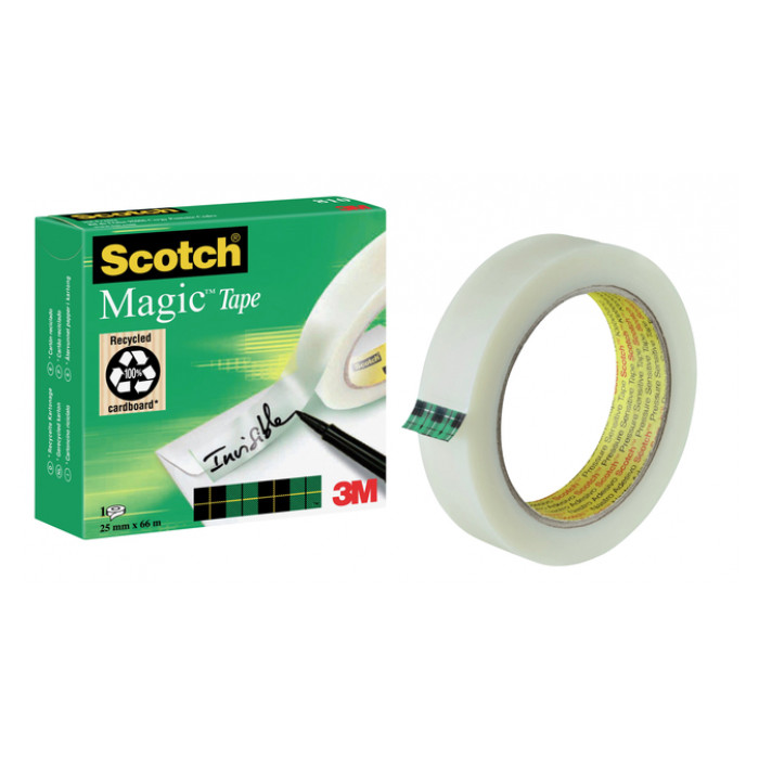 Plakband Scotch Magic 810 25mmx66m onzichtbaar mat