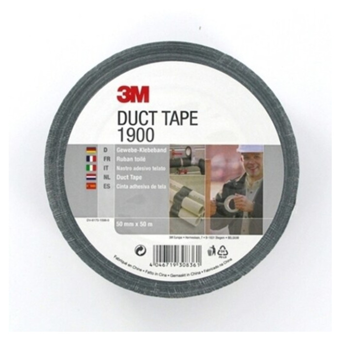 Plakband 3M 1900 Duct Tape 50mmx50m zwart