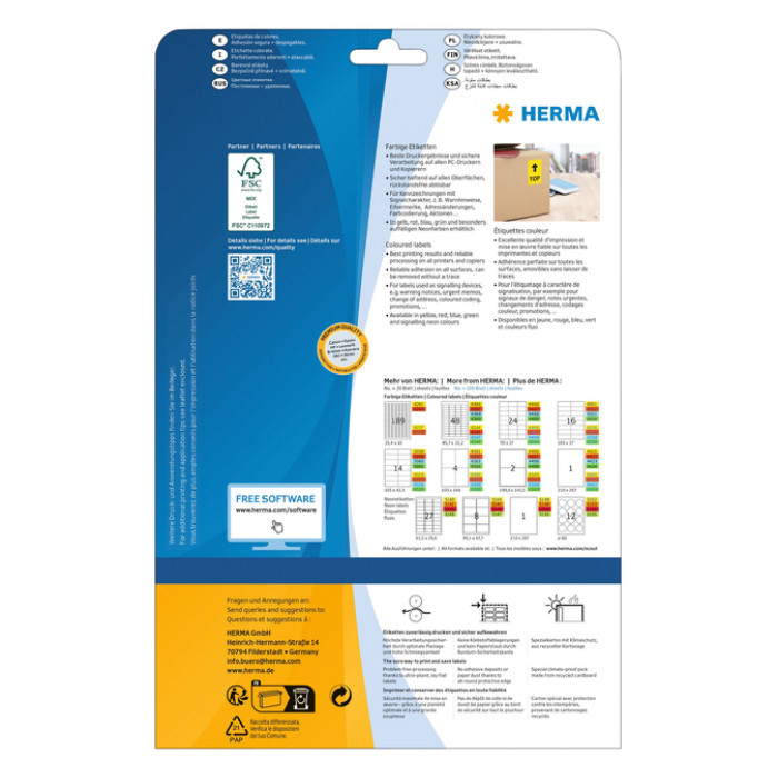 Etiket HERMA 4369 45.7x21.2mm verwijderbaar groen 960stuks