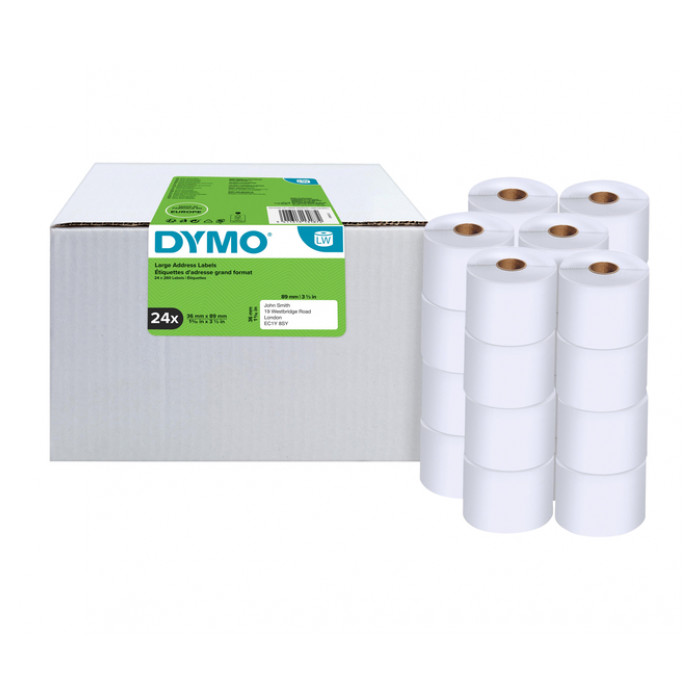 Etiket Dymo LabelWriter adressering 36x89mm 24 rollen á 260 stuks wit