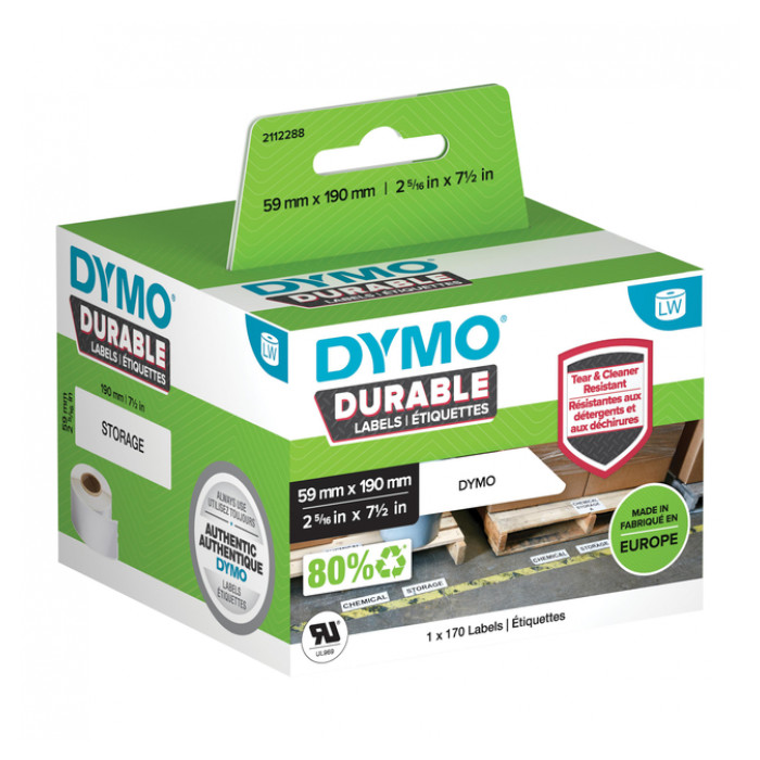 Etiket Dymo LabelWriter industrieel 59x190mm 1 rol á 170 stuks wit