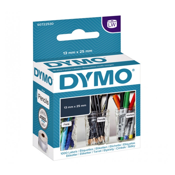 Etiket Dymo LabelWriter multifunctioneel 13x25mm 1 rol á 1000 stuks wit