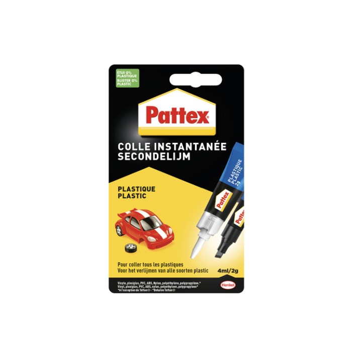 Secondelijm Pattex all plastic tube 2 gram op blister