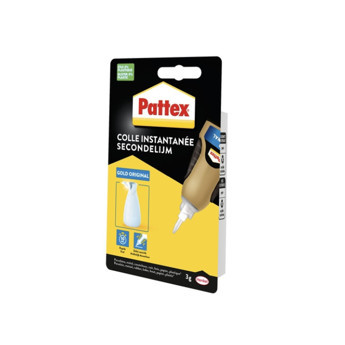 Secondelijm Pattex Gold original tube 3gram op blister