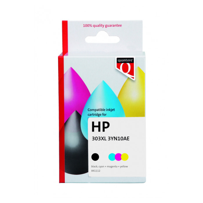 Inktcartridge Quantore alternatief tbv HP 3YN10AE 303XL zwart + 3 kleuren