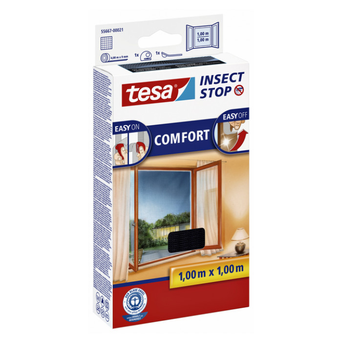 Insectenhor tesa® Insect Stop COMFORT raam 1x1m antraciet