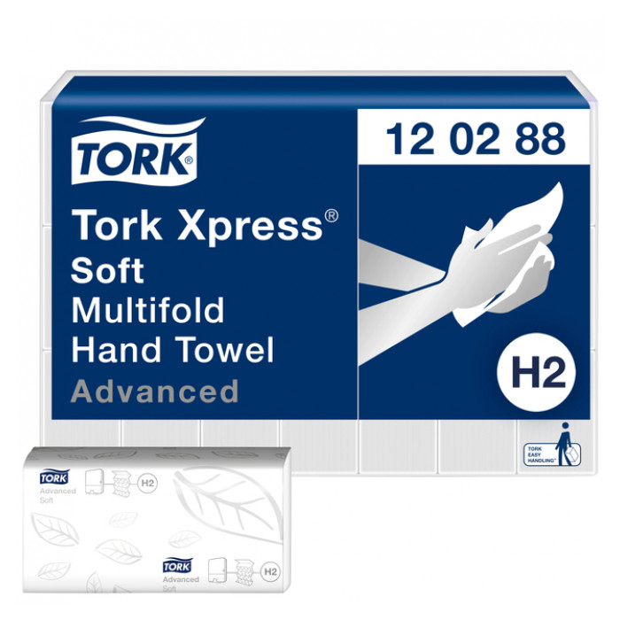 Handdoek Tork Xpress H2 Multifold advanced 2-laags wit 120288