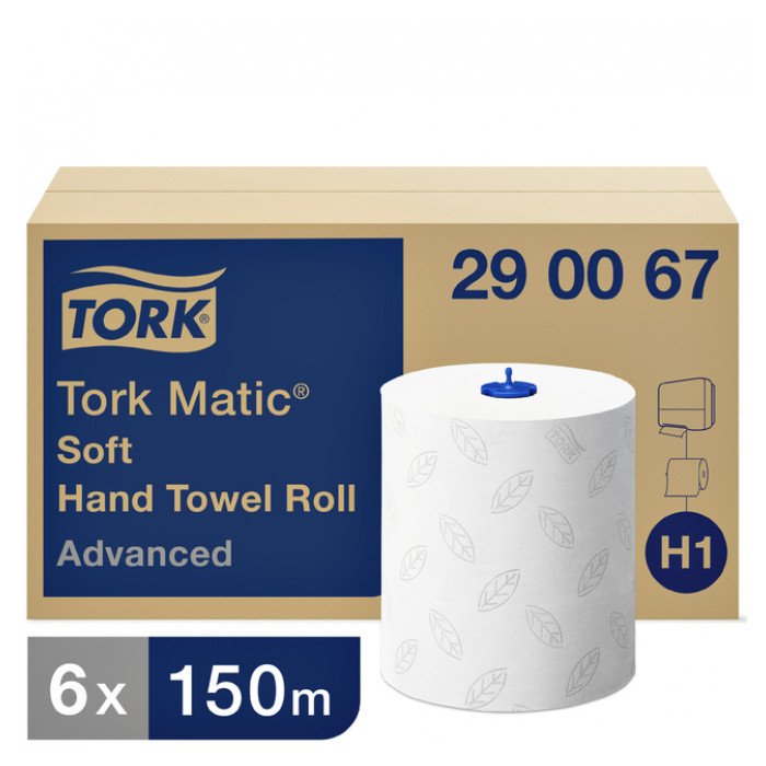 Handdoekrol Tork Matic H1 advanced 2-laags scheurbestendig 150m wit 290067
