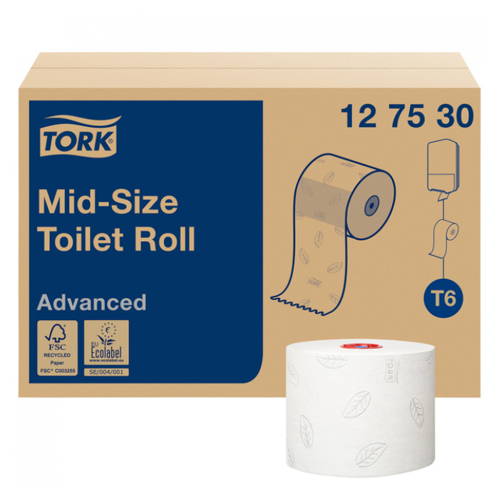 Toiletpapier Tork Mid-size T6 premium 2-laags 100m  wit 127530