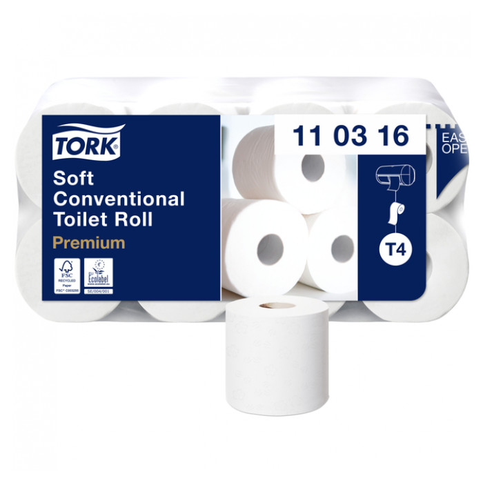 Toiletpapier Tork T4 traditioneel premium 3-laags 250 vel  wit 110316