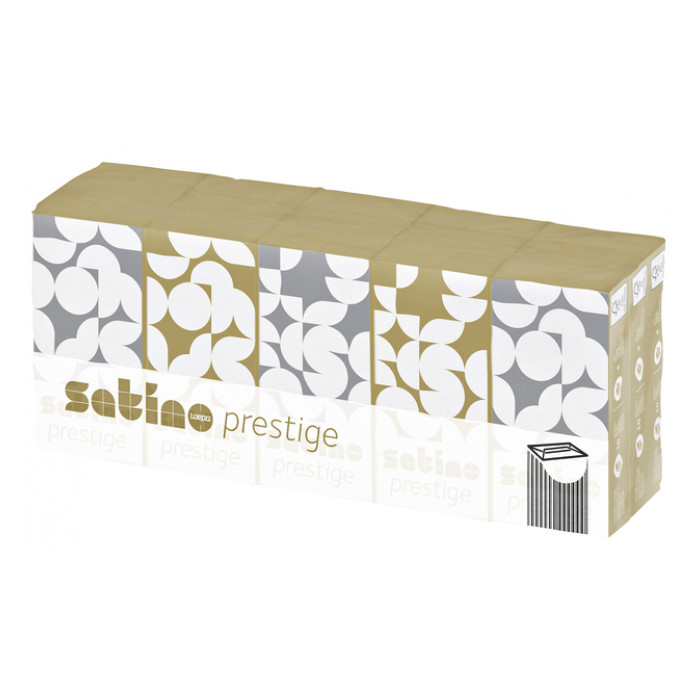 Zakdoek Satino Prestige 4-laags 15x10st wit 113940