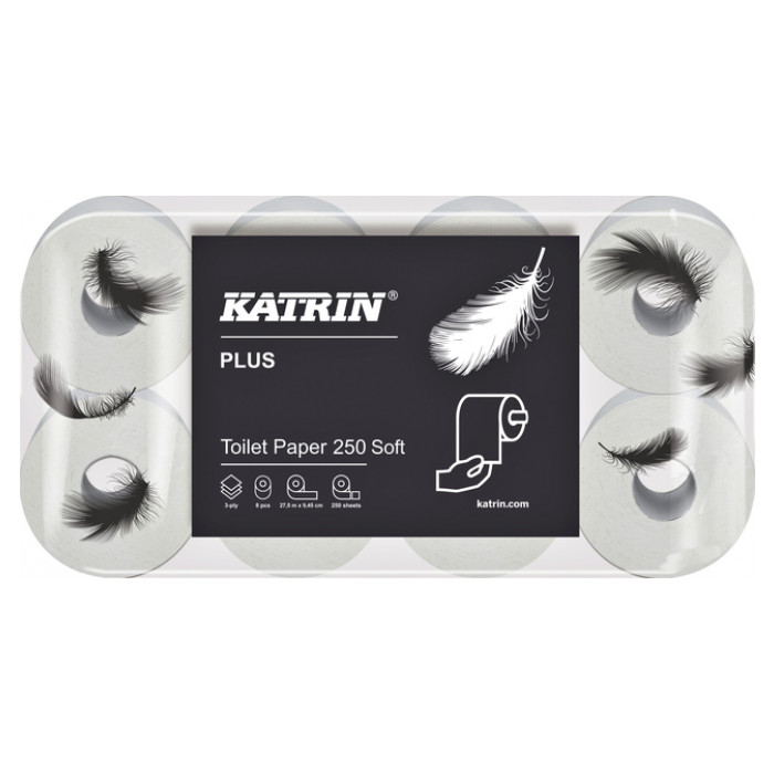 Toiletpapier Katrin Plus 3-laags 250vel 72rollen wit