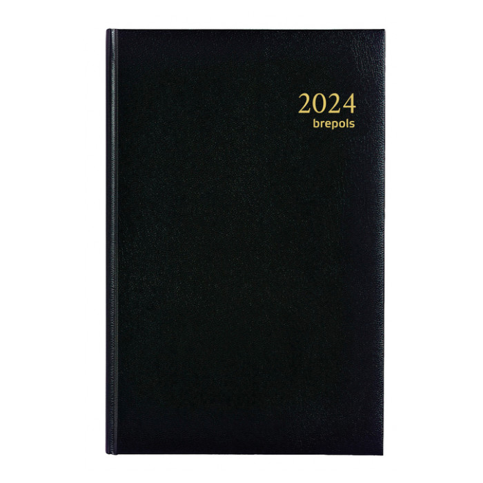 Agenda 2025 Brepols Saturnus Luxe 1dag/1pagina zwart