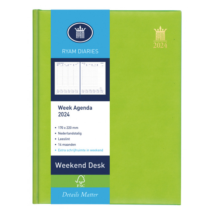 Agenda 2025 Ryam Weekplan Weekend Desk Lazio 7dagen/2pagina's assorti