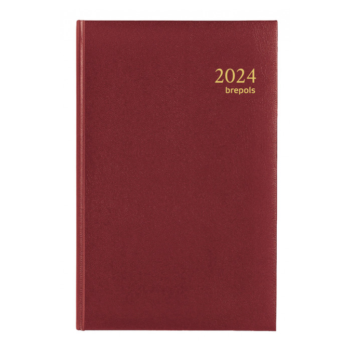 Agenda 2025 Brepols Saturnus Luxe 1dag/1pagina bordeaux