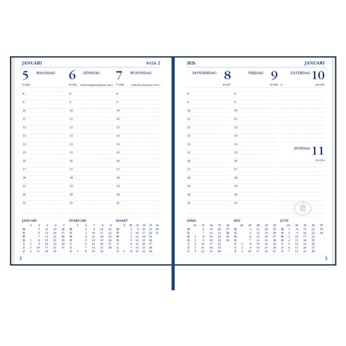 Agenda 2025 Ryam Weekplan Plus Mercury 7dagen/2pagina's rood