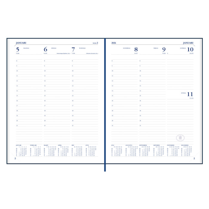 Agenda 2025 Ryam Weekplan Mundior 7dagen/2pagina's zwart