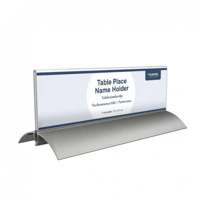Tafelnaambord Europel 2 61x210mm acryl aluminium