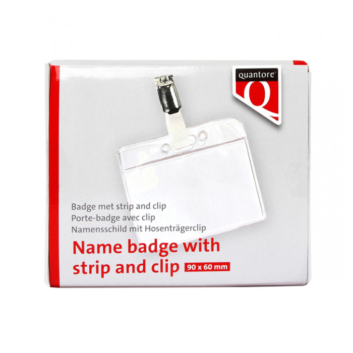 Badge Quantore met clip 60x90mm