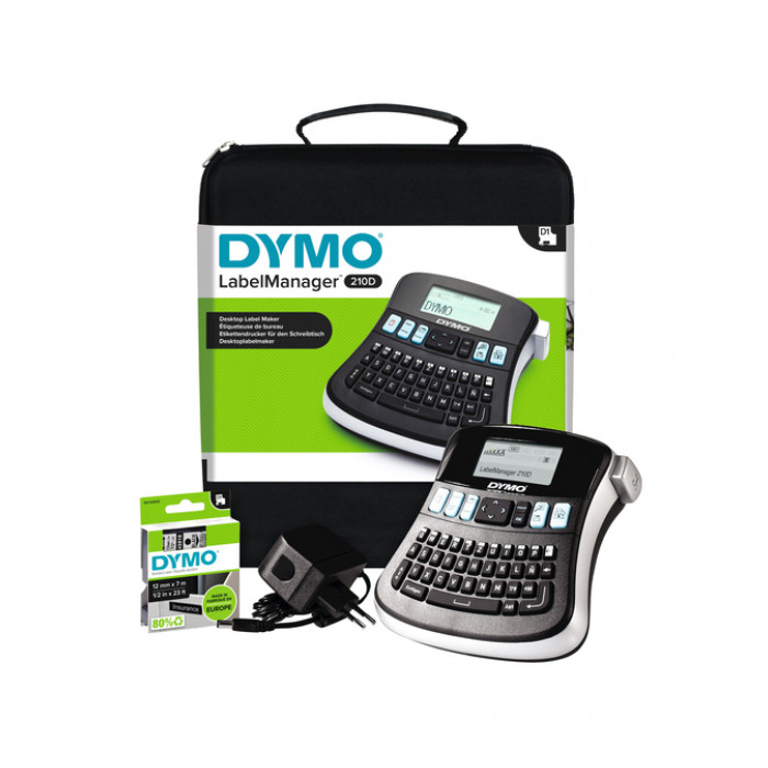 Labelprinter Dymo LabelManager 210D+ draagbaar qwerty 12mm zwart in koffer