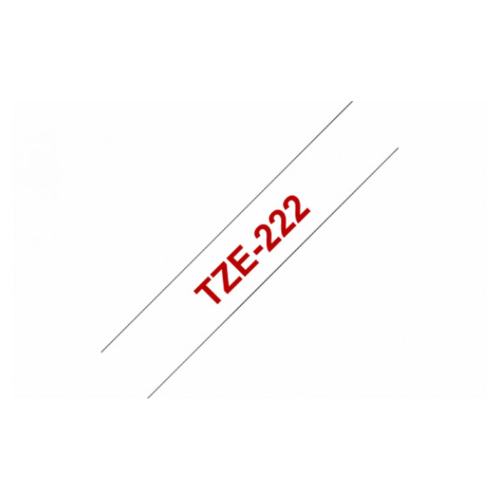Labeltape Brother P-touch TZE-222 9mm rood op wit
