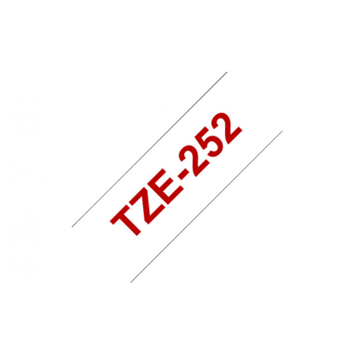 Labeltape Brother P-touch TZE-252 24mm rood op wit