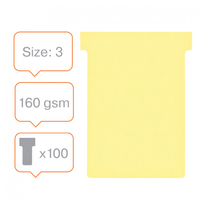 Planbord T-kaart Nobo nr 3 80mm geel