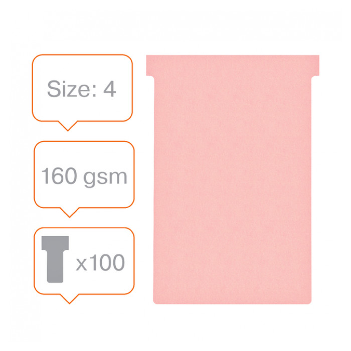 Planbord T-kaart Nobo nr 4 112mm roze