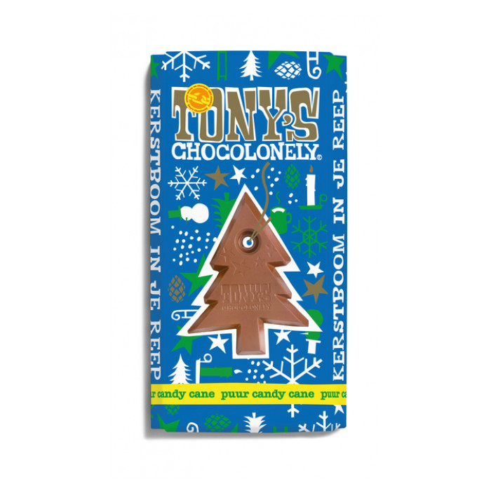 Chocolade Tony's Chocolonely puur mint candy cane 180gr