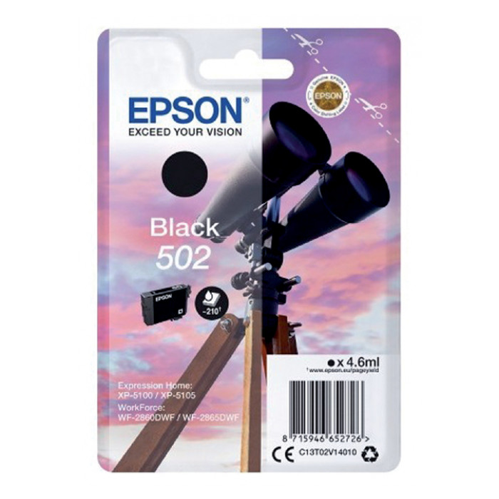 Inktcartridge Epson 502 T02V1 zwart