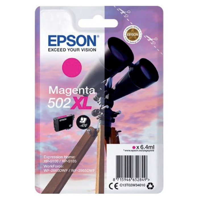 Inktcartridge Epson 502XL T02W3 rood