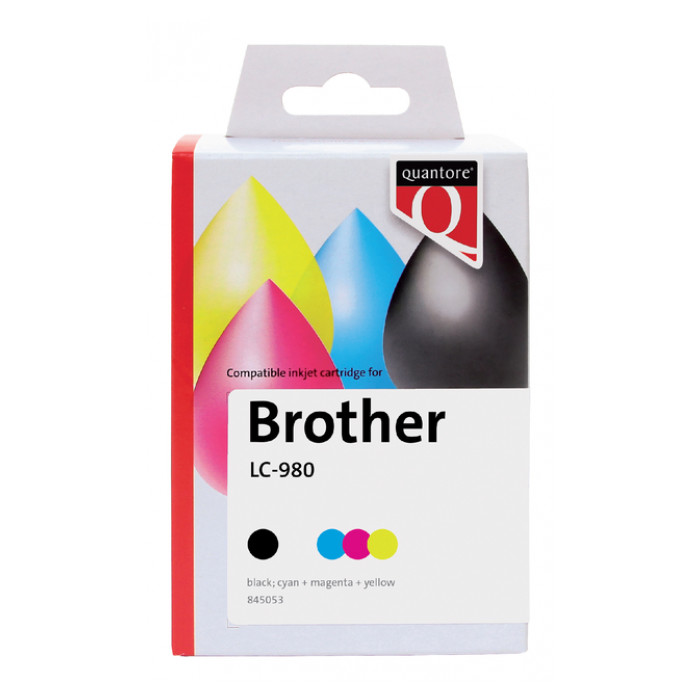Inktcartridge Quantore alternatief tbv Brother LC-980 zwart + 3 kleuren