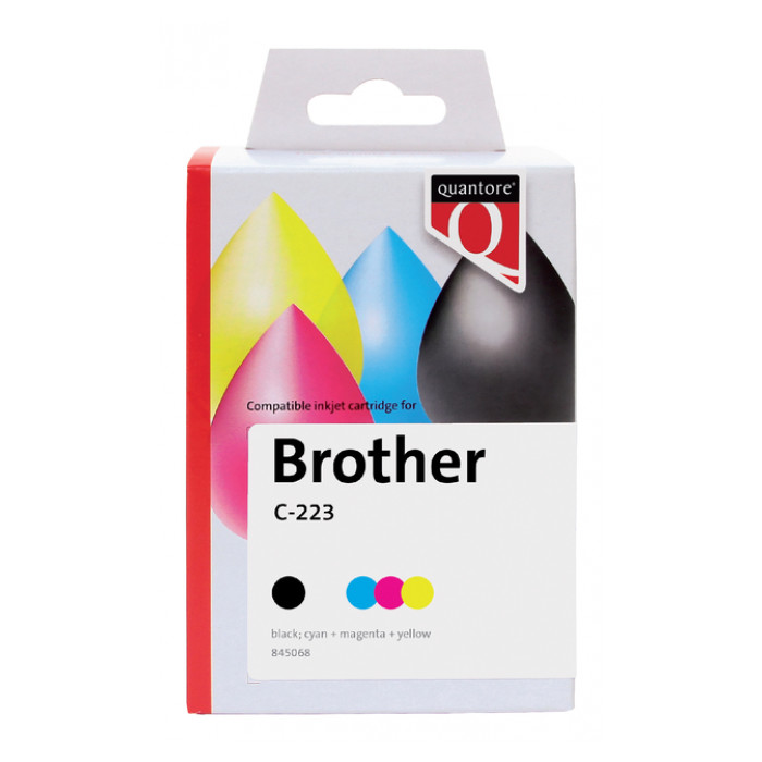 Inktcartridge Quantore alternatief tbv Brother LC-223 zwart + 3 kleuren