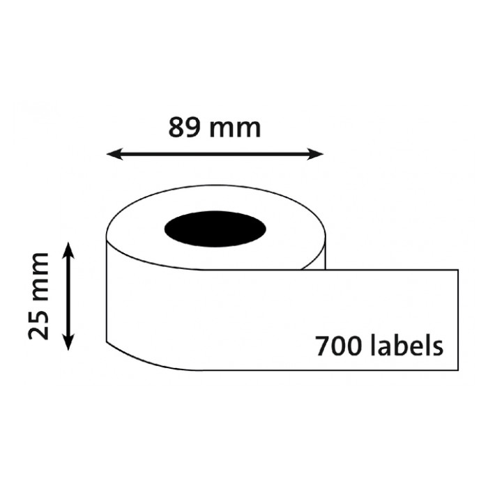 Etiket Dymo LabelWriter industrieel 25x89mm 2 rollen á 350 stuks wit