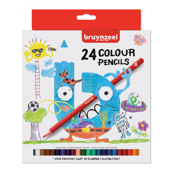 Kleurpotloden Bruynzeel Kids blister à 24 stuks assorti
