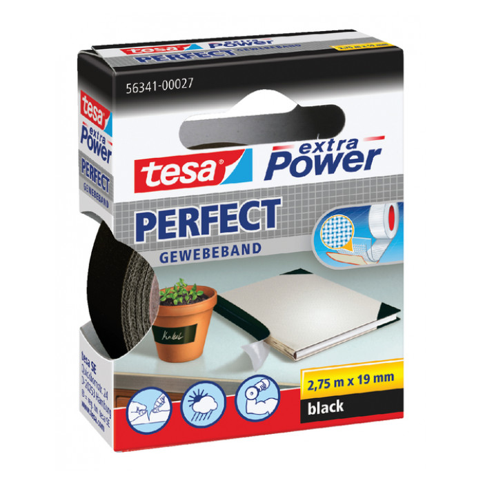 Textieltape tesa® extra Power Perfect 2.75mx19mm zwart