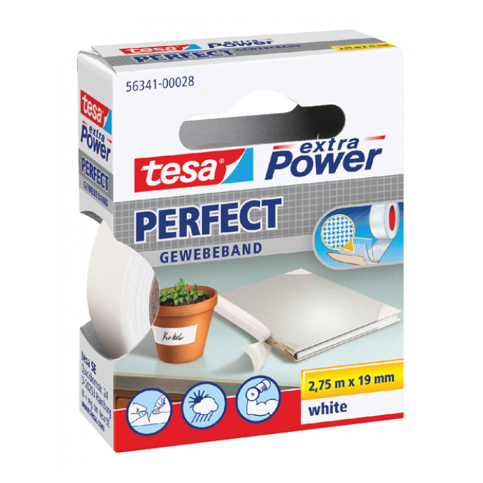 Textieltape tesa® extra Power Perfect 2.75mx19mm wit