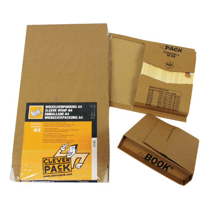 Wikkelverpakking CleverPack A4 zelfklevend bruin pak à 10 stuks