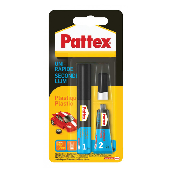 Secondelijm Pattex all plastic tube 3gram op blister