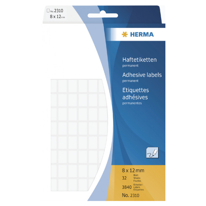 Etiket HERMA 2310 8x12mm wit 3840 stuks