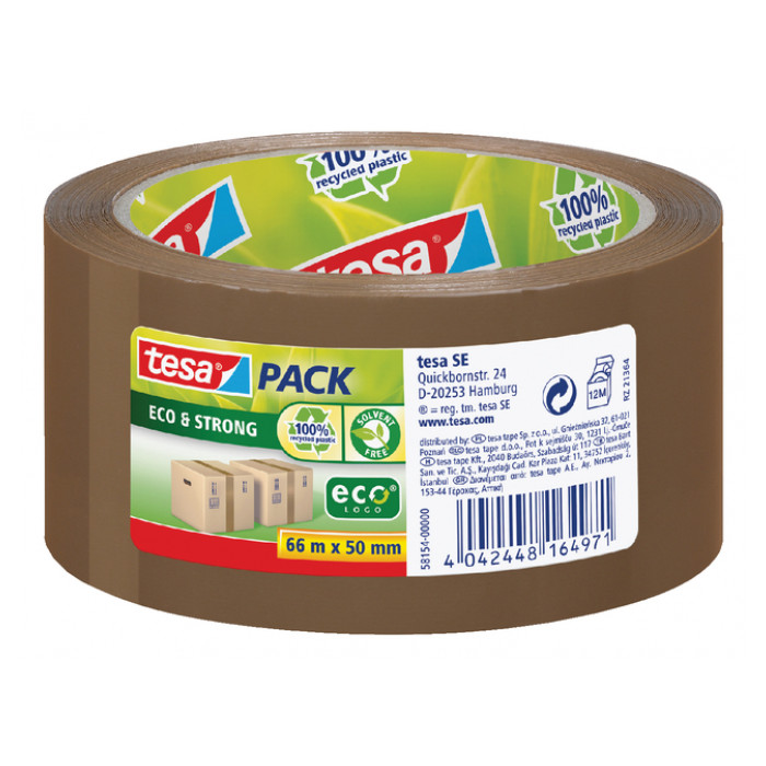 Verpakkingstape tesapack® Eco & Strong 66mx50mm bruin