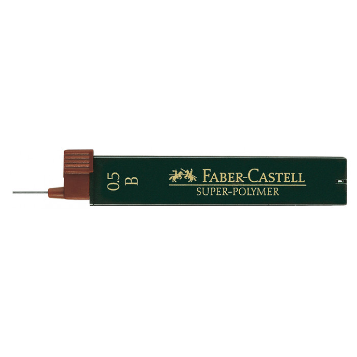 Potloodstift Faber-Castell 0.5mm B super-polymer koker à 12 stuks