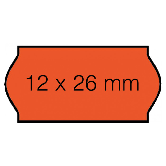 Prijsetiket 12x26mm Open-Data C6 permanent fluor rood