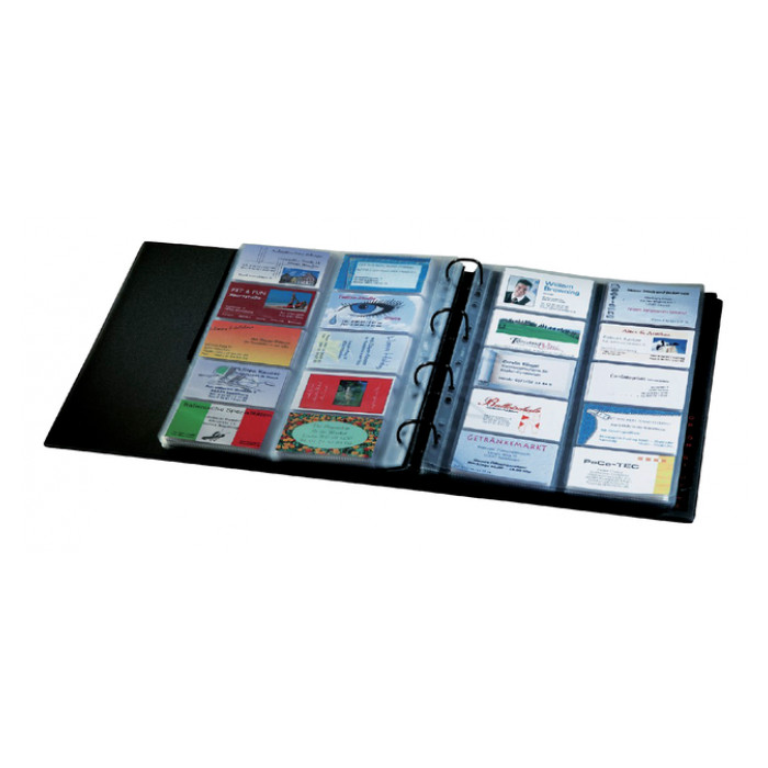 Visitekaartringband Sigel VZ301 voor 400 kaarten 90x58mm velvet zwart