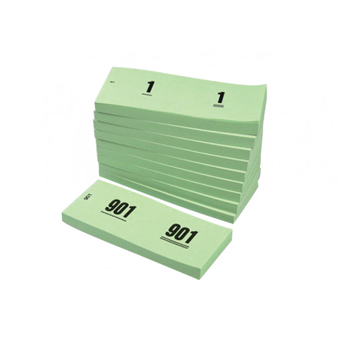 Nummerblok 42x105mm nummering 1-1000 groen 10 stuks