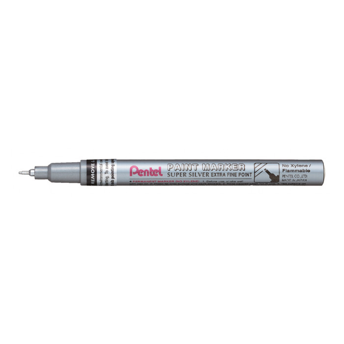 viltstift Pentel MFP10 rond 0.7mm zilver